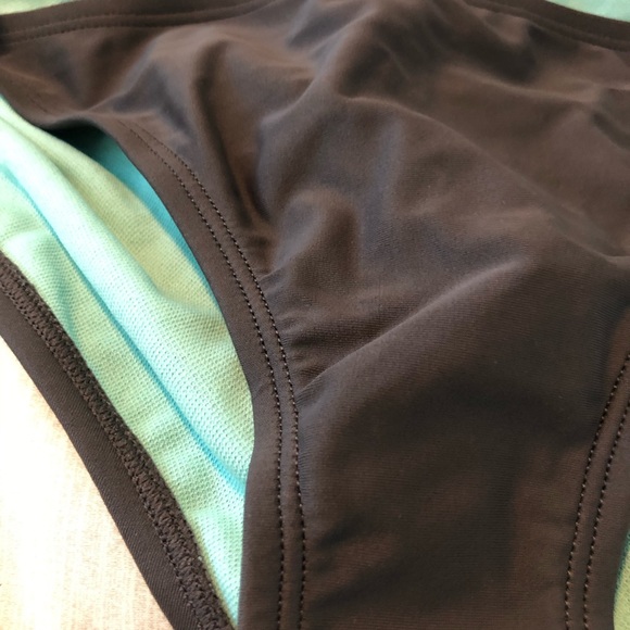 Brown and teal bathing suit - Picture 5 of 6